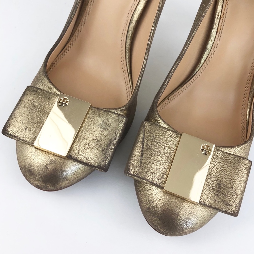 Tory Burch Gold Heels - Picture 2 of 8